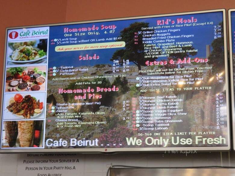 Cafe Beirut - Jamaica Plain, MA menu_pic