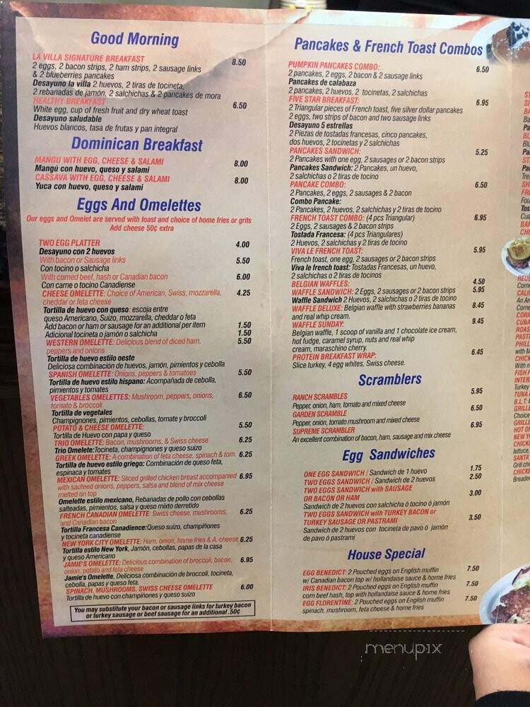 La Villa Cafe - Brooklyn, NY menu_pic