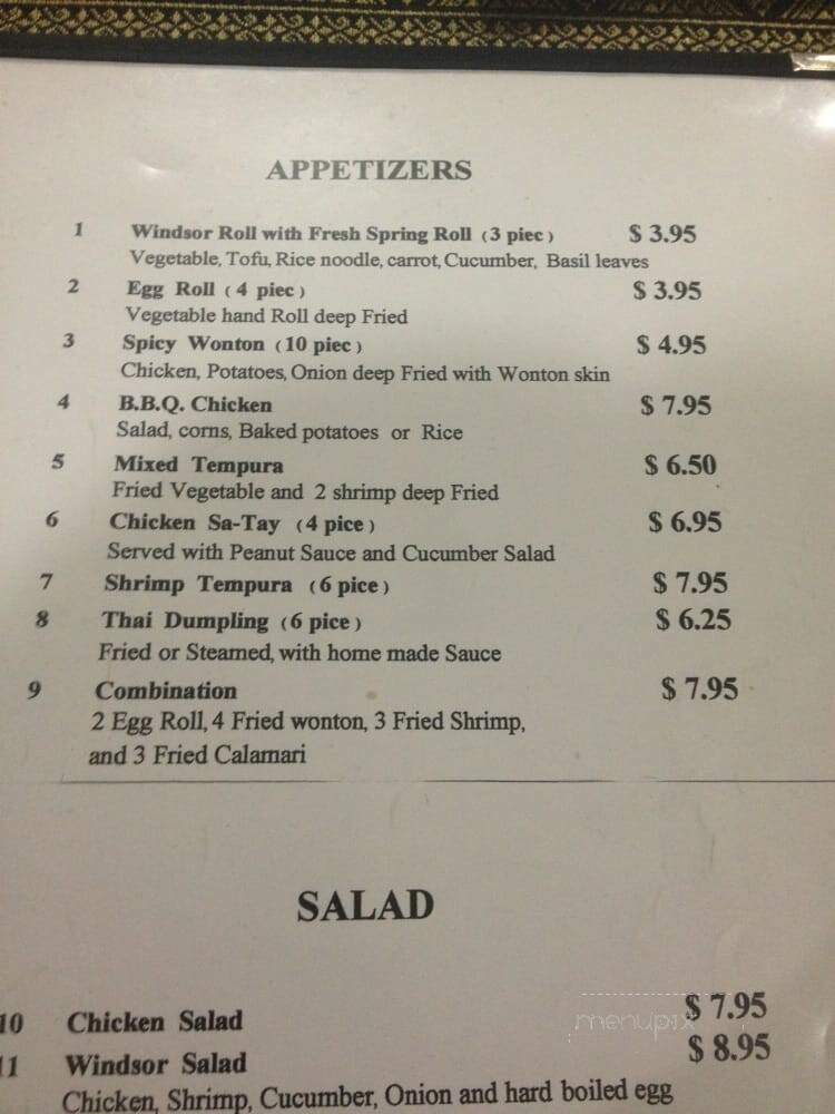 Sri Windsor Cafe - Glendale, CA menu_pic