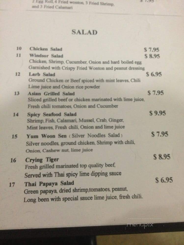 Sri Windsor Cafe - Glendale, CA menu_pic