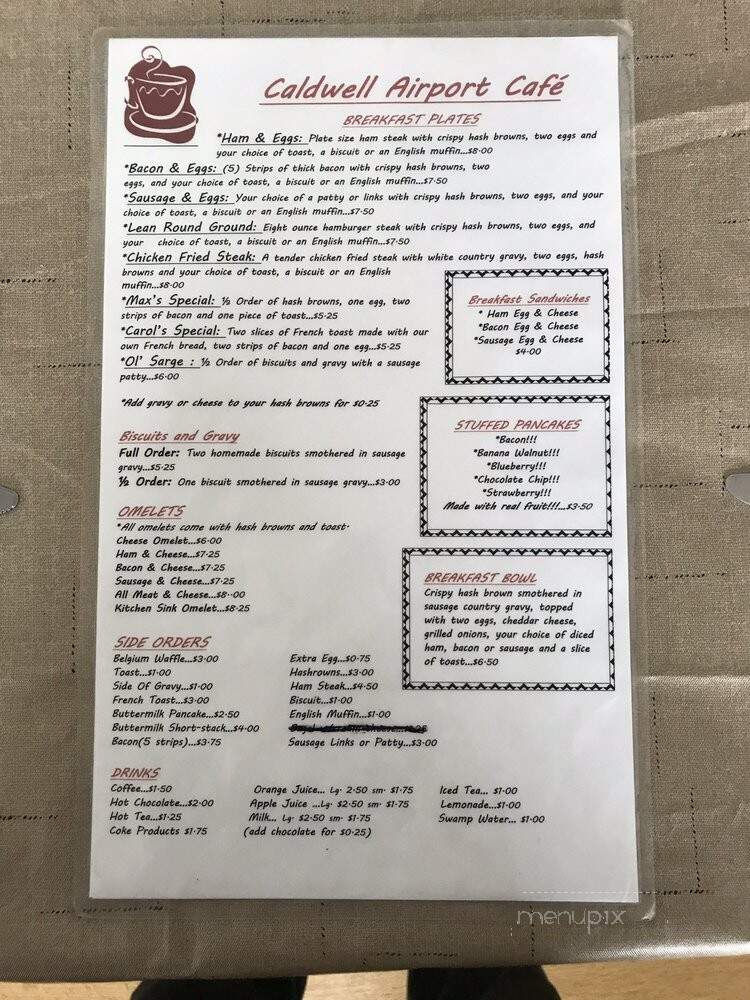 The Airport Cafe - Caldwell, ID menu_pic