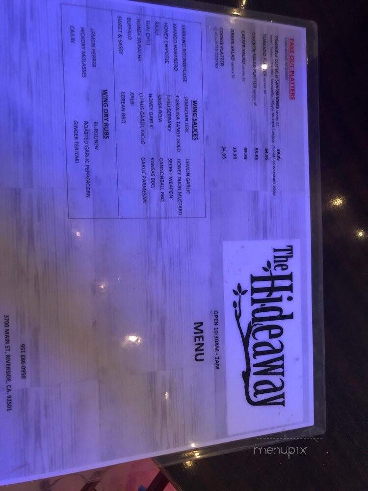 The Hideaway Cafe - Riverside, CA menu_pic