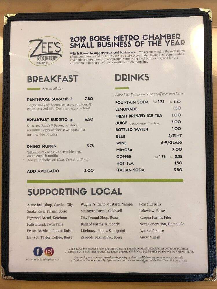 Zee's Roof Top Cafe - Boise, ID