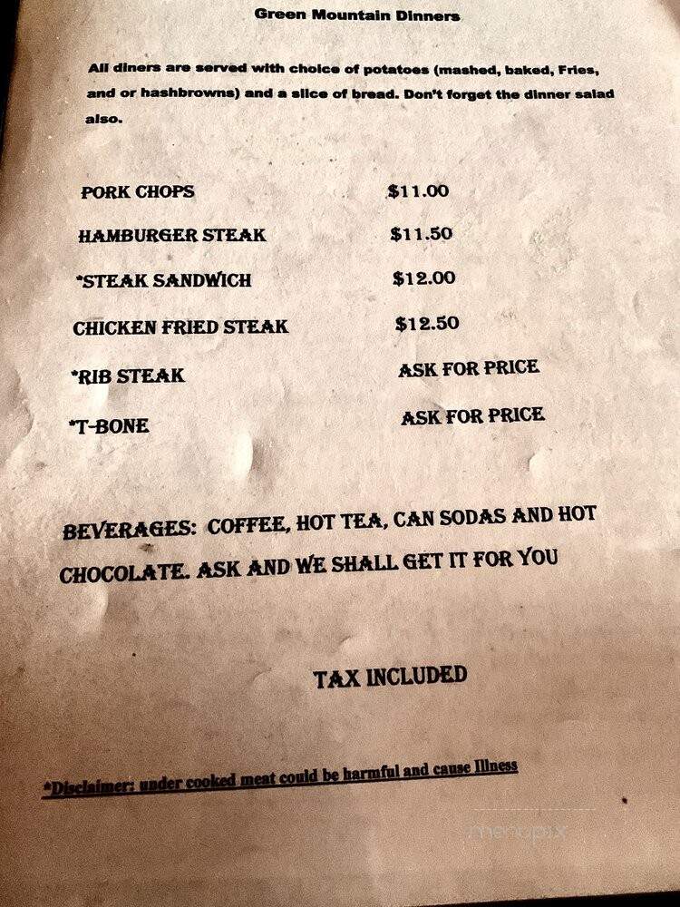 The Split Rock Bar and Cafe - Jeffrey City, WY menu_pic