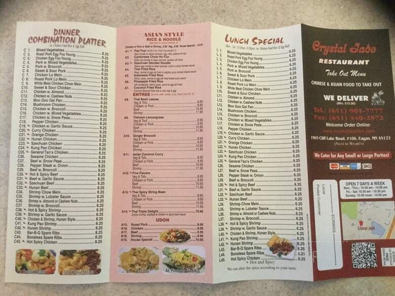 Crystal Jade Chinese Restaurant - Saint Paul, MN menu_pic