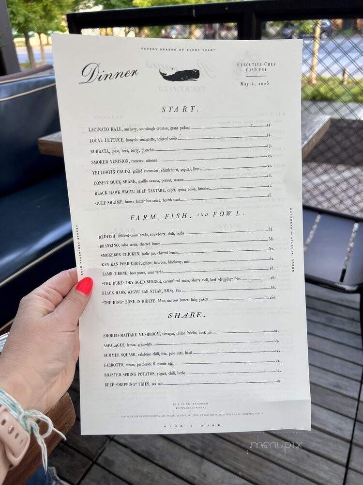 King + Duke - Atlanta, GA menu_pic