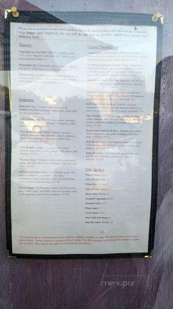 Jasmine Bistro - Port Angeles, WA menu_pic