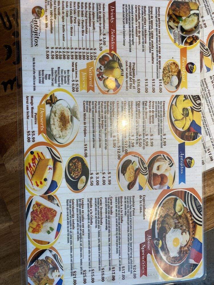 Antojitos Colombianos Restaurant - San Diego, CA menu_pic