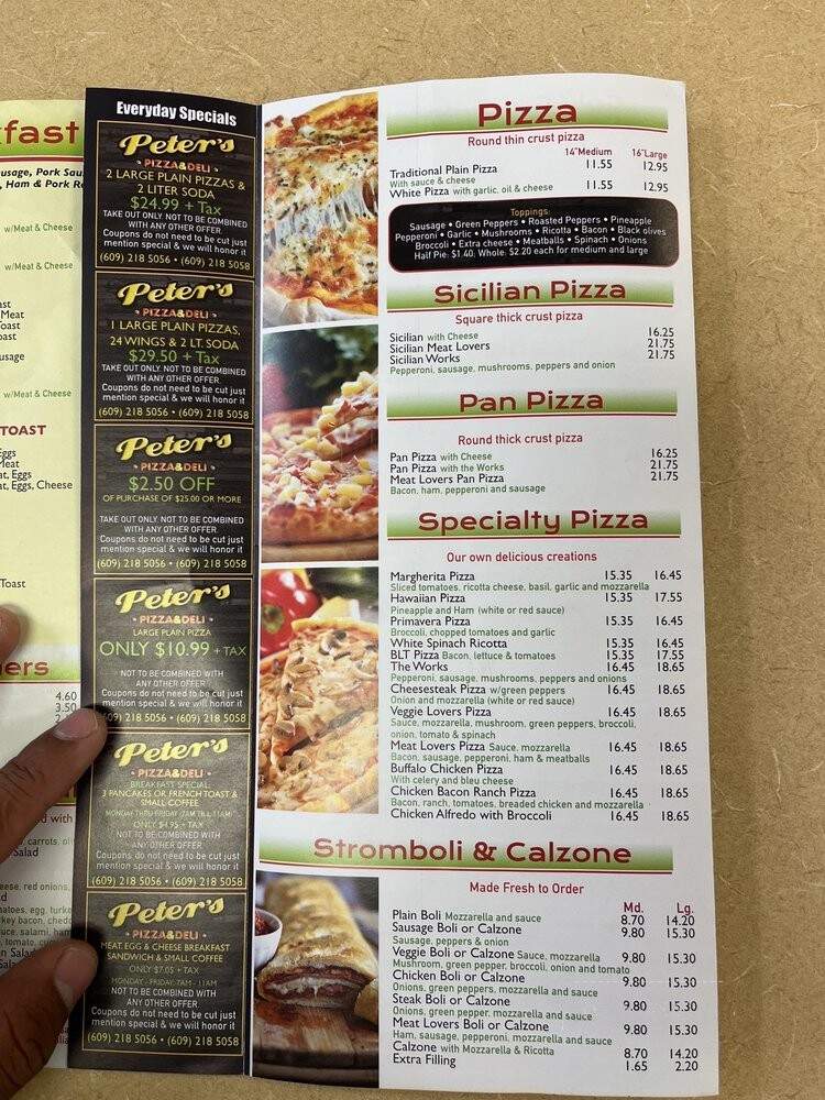 Peter's Pizza And Deli - Trenton, NJ menu_pic