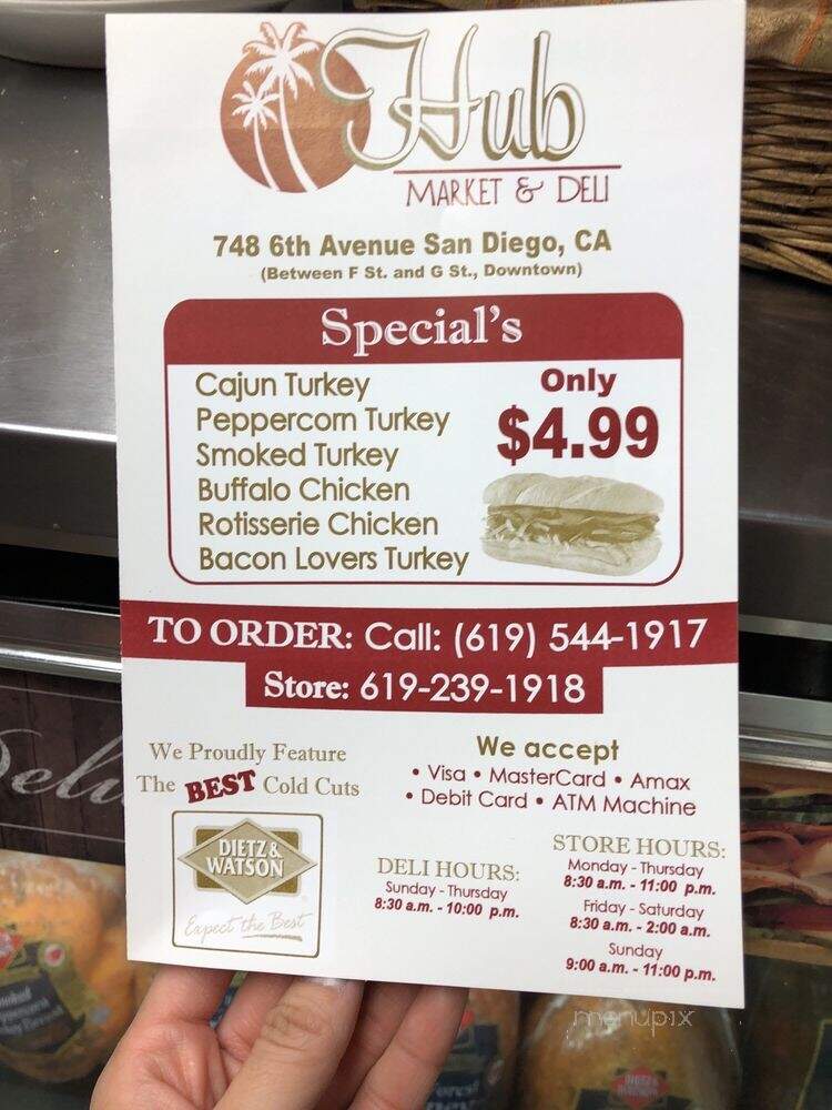 Hub Market & Deli - San Diego, CA menu_pic