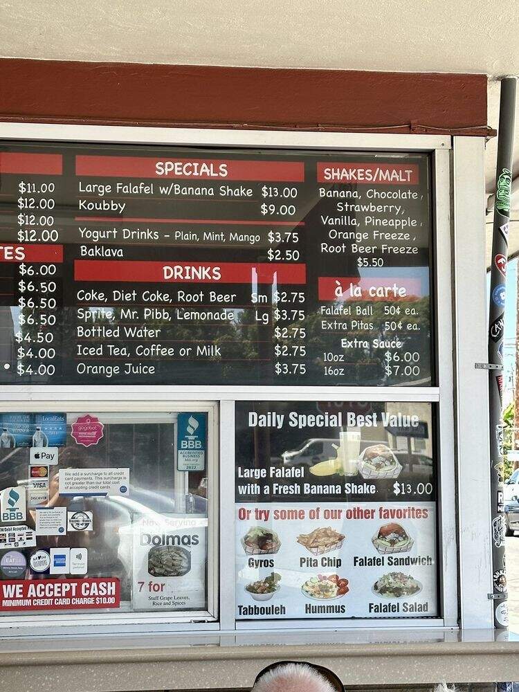 Falafel's Drive-In - San Jose, CA menu_pic