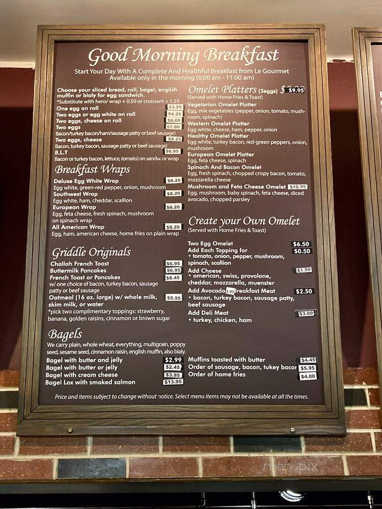 Le Gourmet Manhattan - New York, NY menu_pic