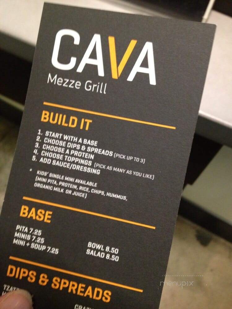 Cava Mezze Grill - Bethesda, MD menu_pic