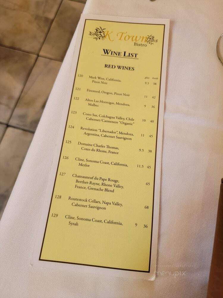K Town Grill - Kensington, MD menu_pic