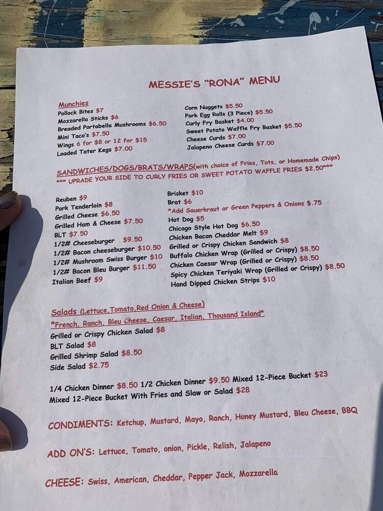 Messie's Bar and Grill - Oregon, IL menu_pic