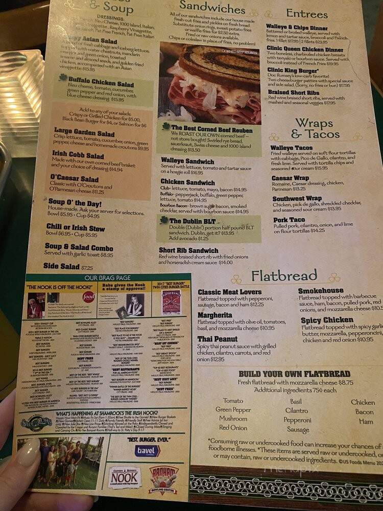 Shamrock's Bar and Grill - Saint Paul, MN menu_pic