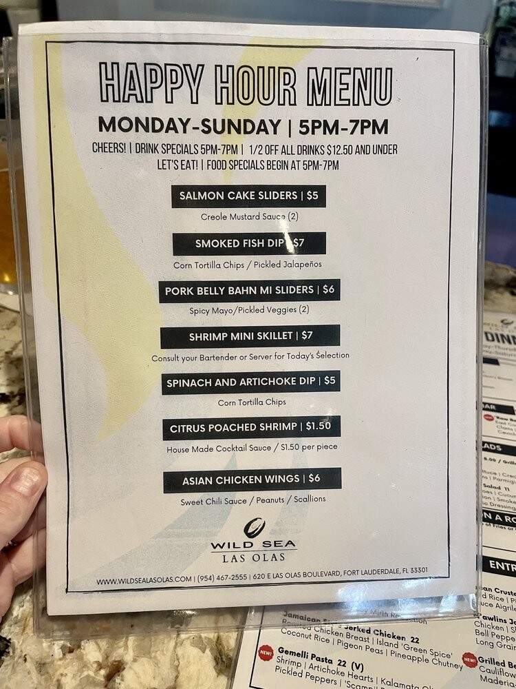 Wild Sea Oyster Bar and Grille - Fort Lauderdale, FL menu_pic