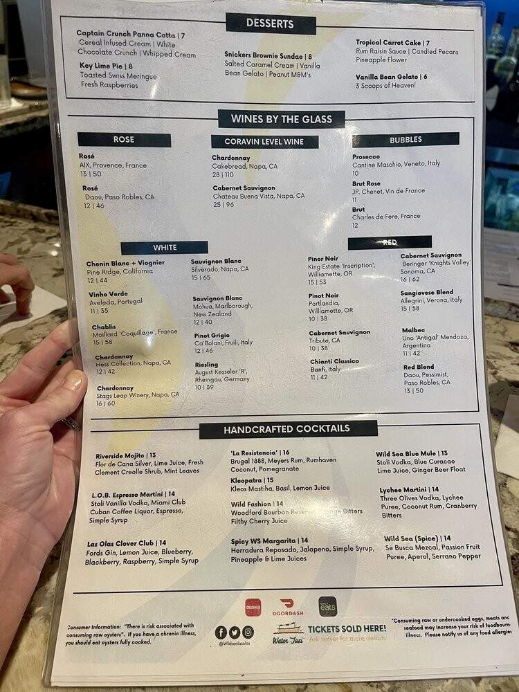 Wild Sea Oyster Bar and Grille - Fort Lauderdale, FL menu_pic