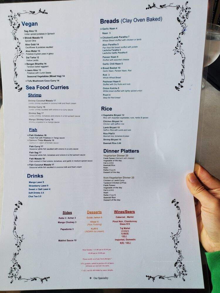 New Delhi Palace Cuisine of India - Pasadena, CA menu_pic