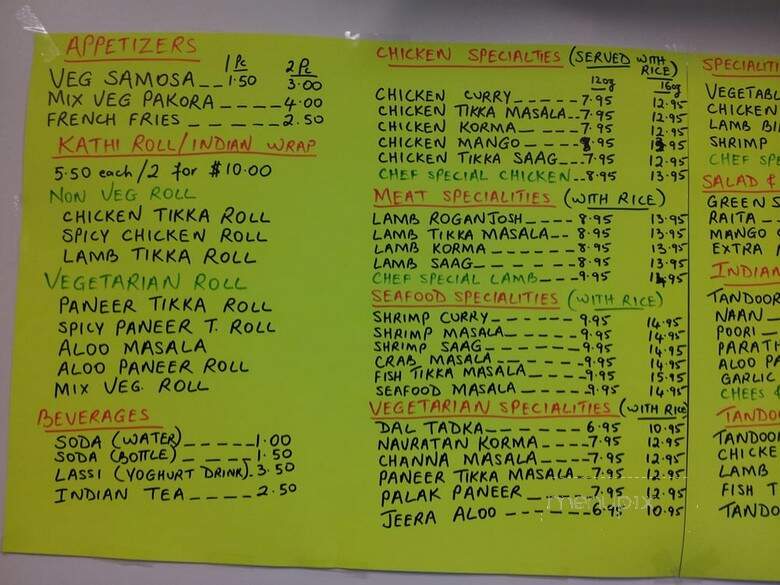 India Grill - Indiana, PA menu_pic