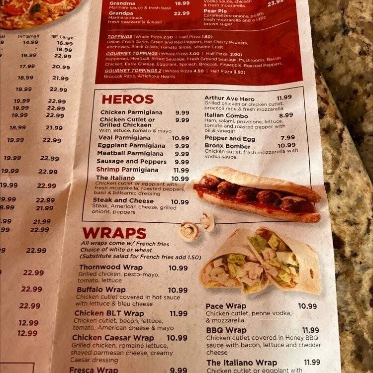 Italia Brick Oven Pizzeria - Thornwood, NY menu_pic