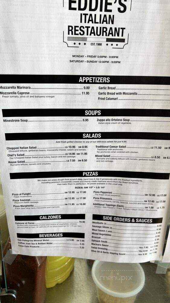 Eddie's Italian Restaurant - Marina Del Rey, CA menu_pic