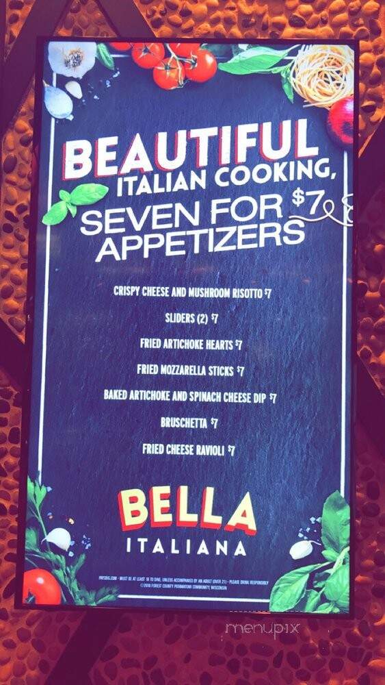 Wild Earth Cucina Italiana at Potawatomi Bingo Casino - Milwaukee, WI menu_pic
