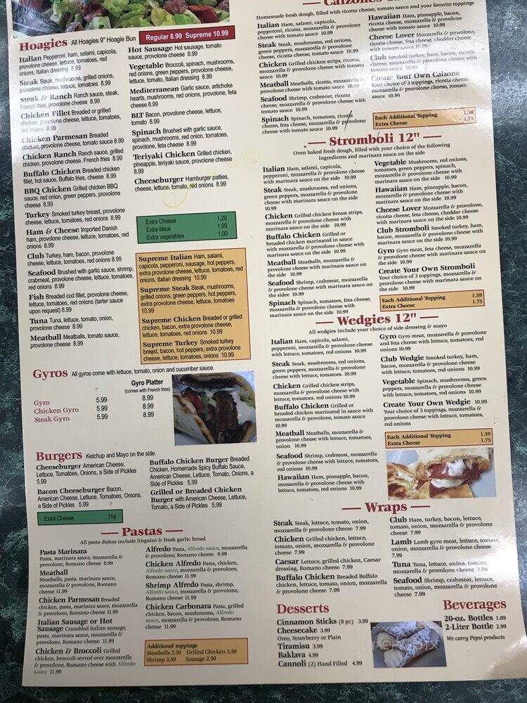 Venice Cafe - Indiana, PA menu_pic