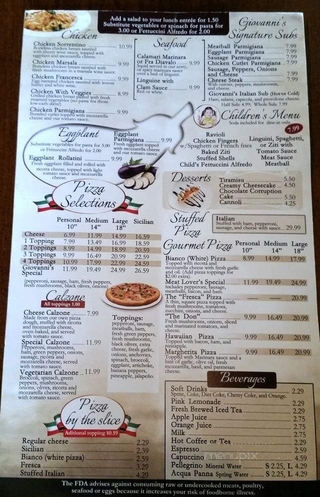Giovanni's Italian Restaurant - Oviedo, FL menu_pic