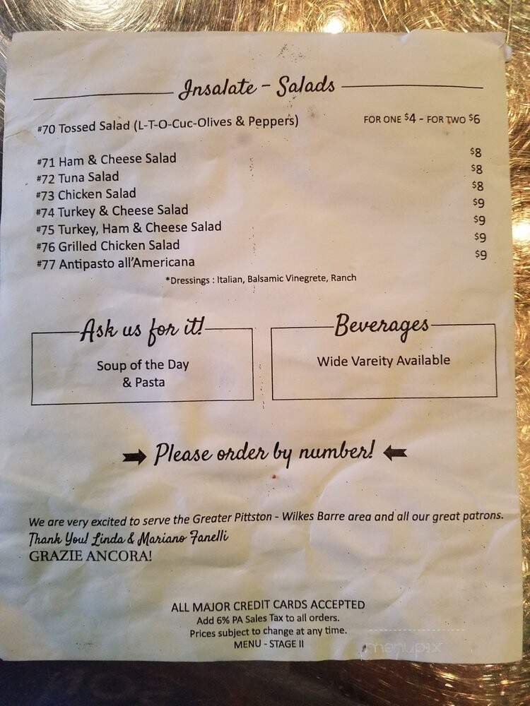 Mariano's La Puccia - Exeter, PA menu_pic