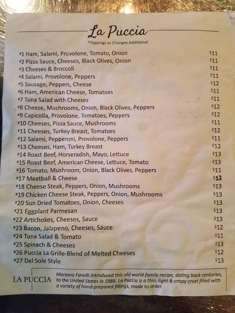 Mariano's La Puccia - Exeter, PA menu_pic