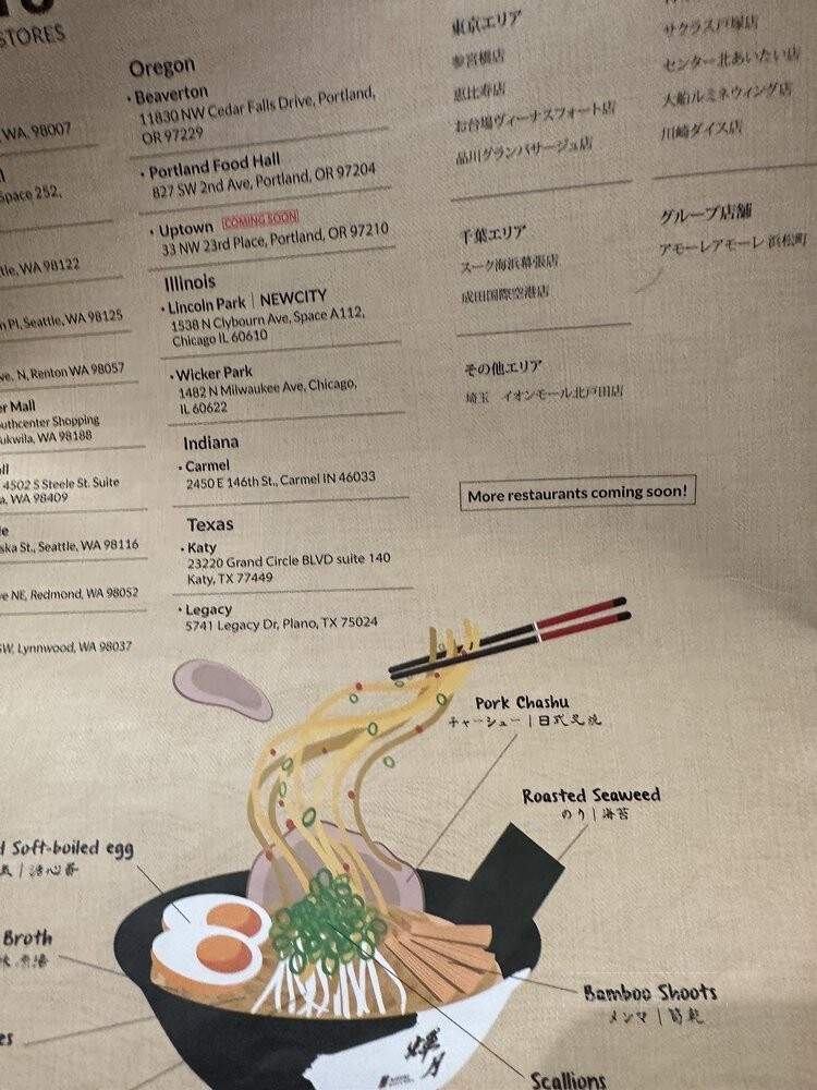 Kukai Ramen & Izakaya - Bellevue, WA menu_pic