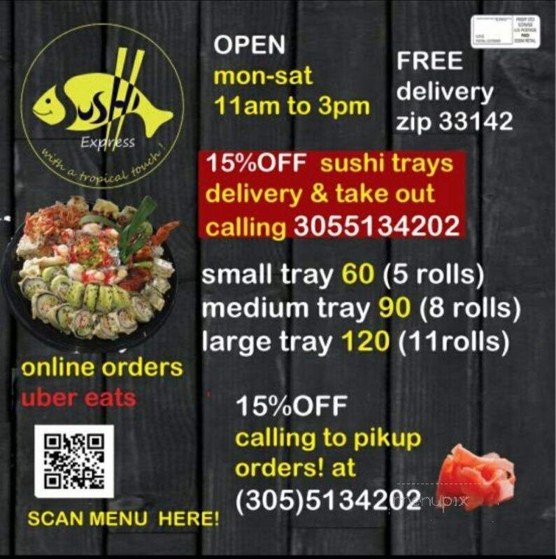 Sushi X Press - Miami, FL menu_pic