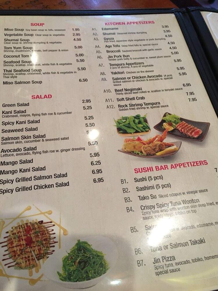 Jin Sushi and Thai - Brooklyn, NY menu_pic