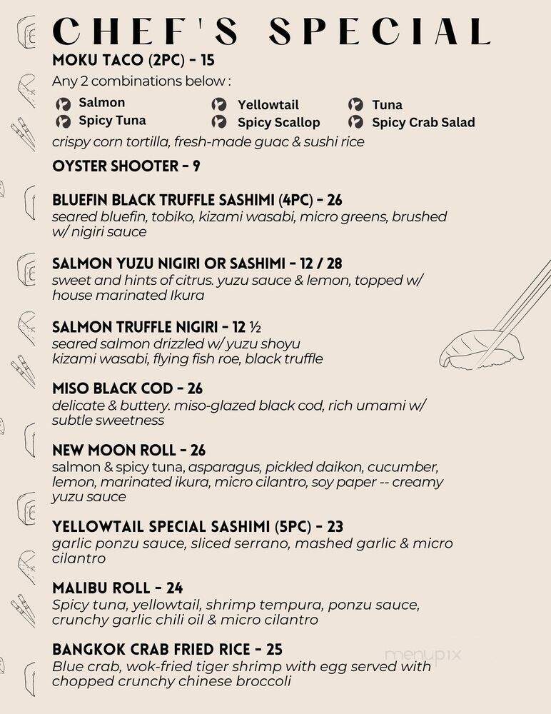 Moku Japanese Cuisine - Pacific Palisades, CA menu_pic