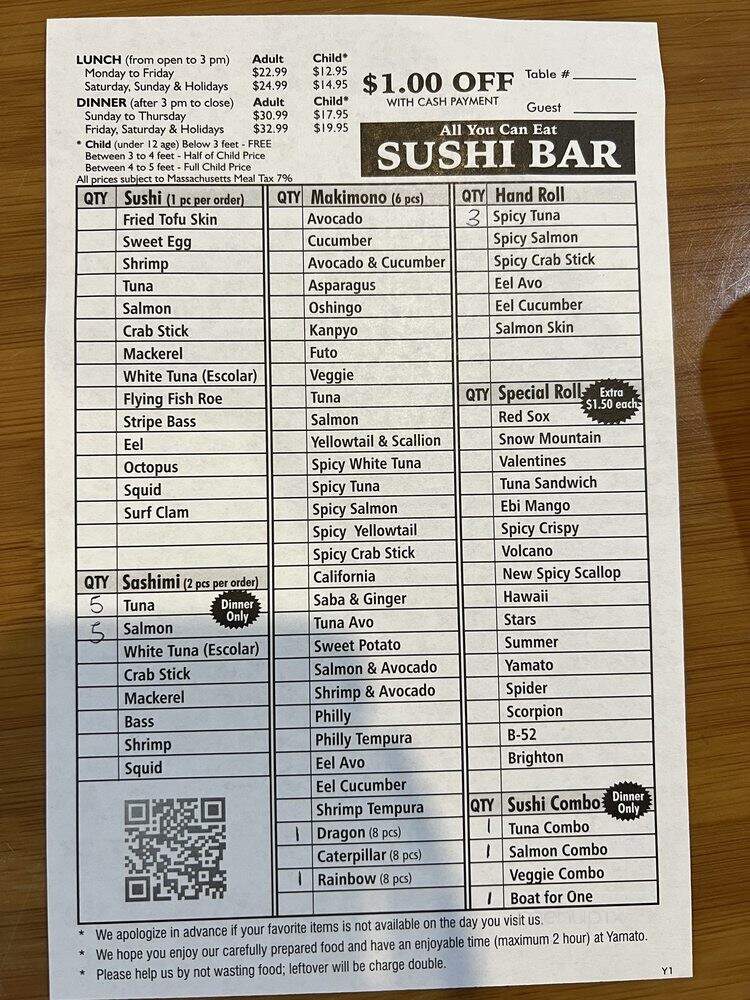 Yamato Japanese Restaurant - Brighton, MA menu_pic