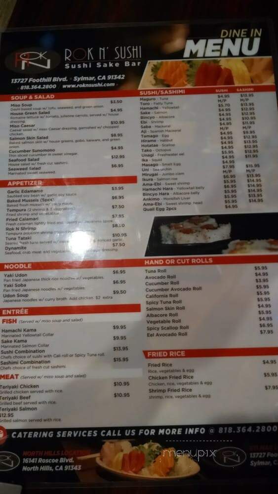 Rok N' Sushi - Sylmar, CA menu_pic