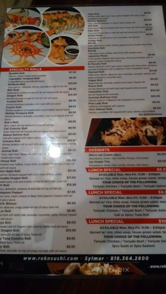 Rok N' Sushi - Sylmar, CA menu_pic