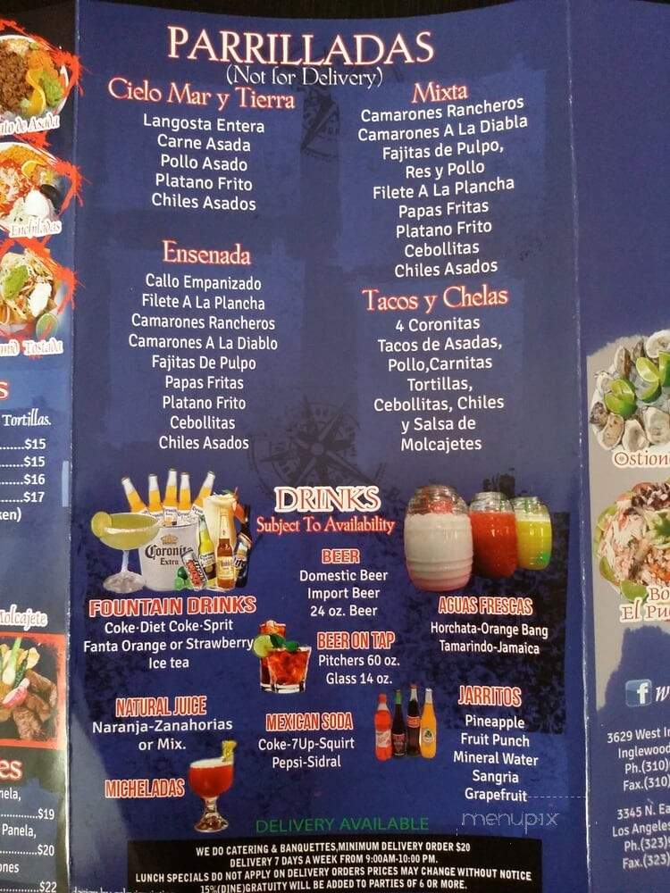 El Puerto Escondido - Inglewood, CA menu_pic