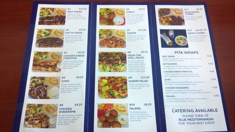 Blue Mediterranean Cafe - Newport Beach, CA menu_pic