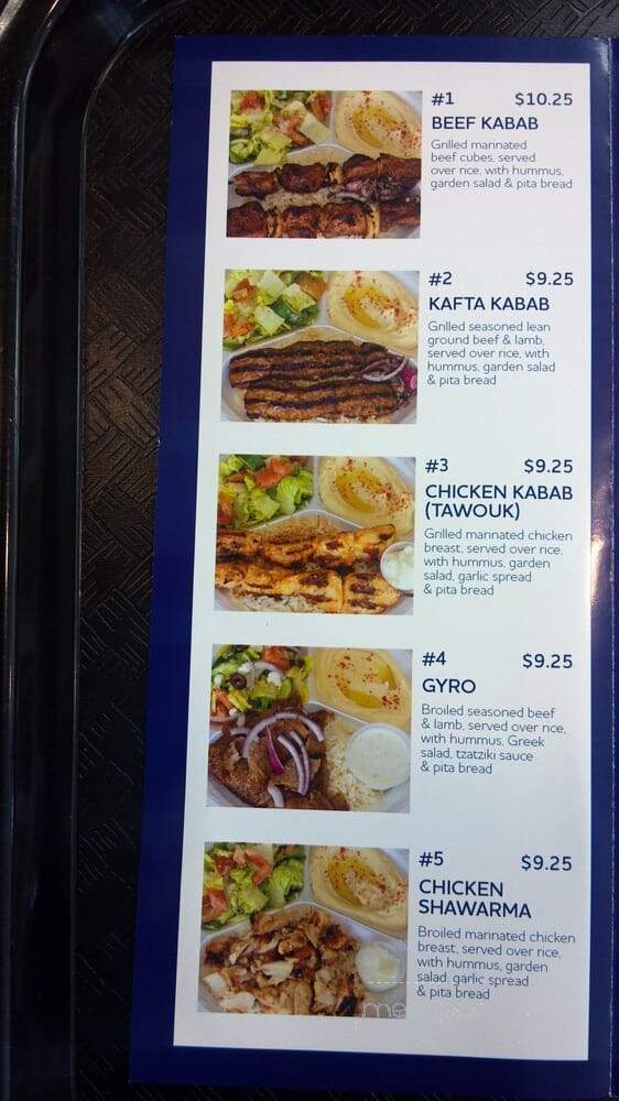 Blue Mediterranean Cafe - Newport Beach, CA menu_pic