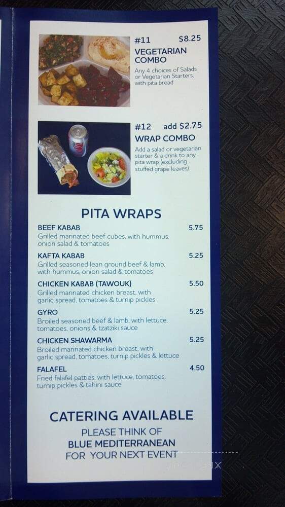 Blue Mediterranean Cafe - Newport Beach, CA menu_pic