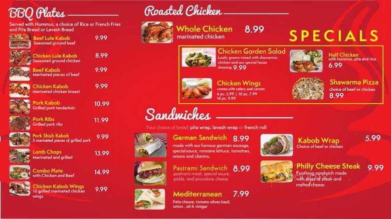 Shawarma House - Sunland, CA menu_pic