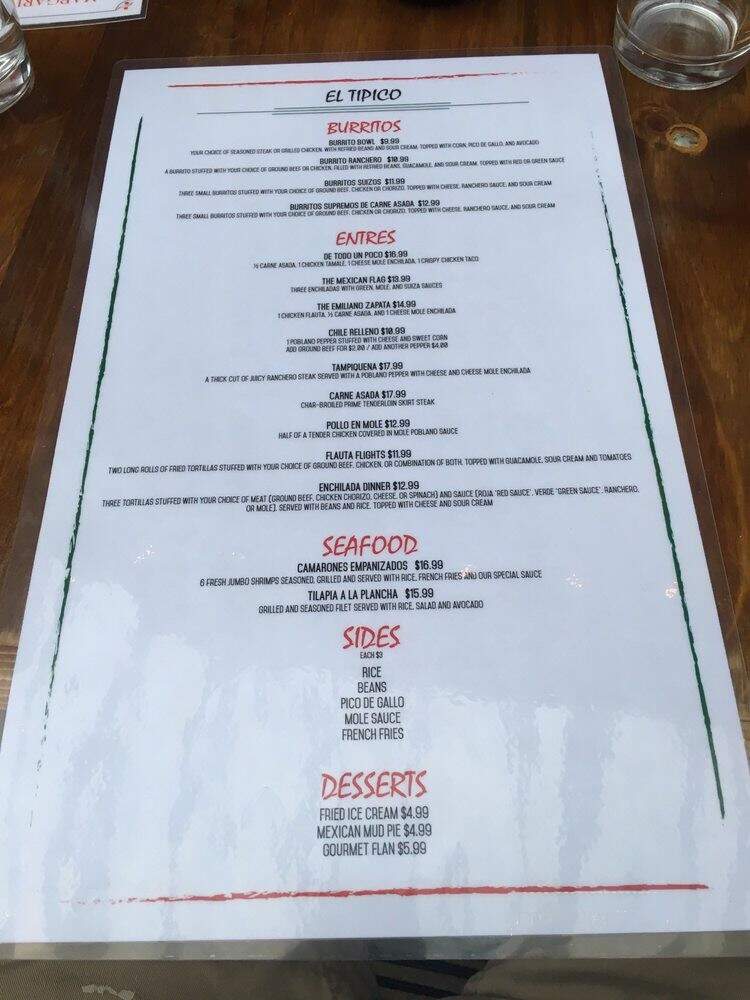 El Tipico Mexican Grill - Chicago, IL menu_pic