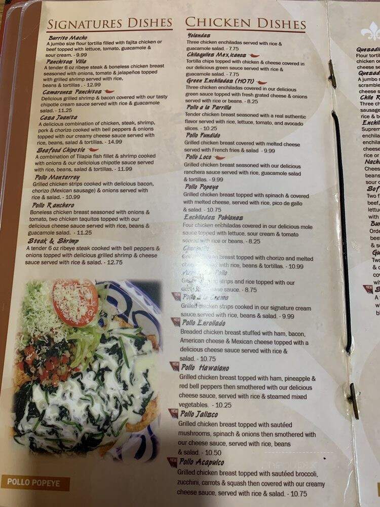 Panchinto's Mexican Restaurant - Whiteville, NC menu_pic