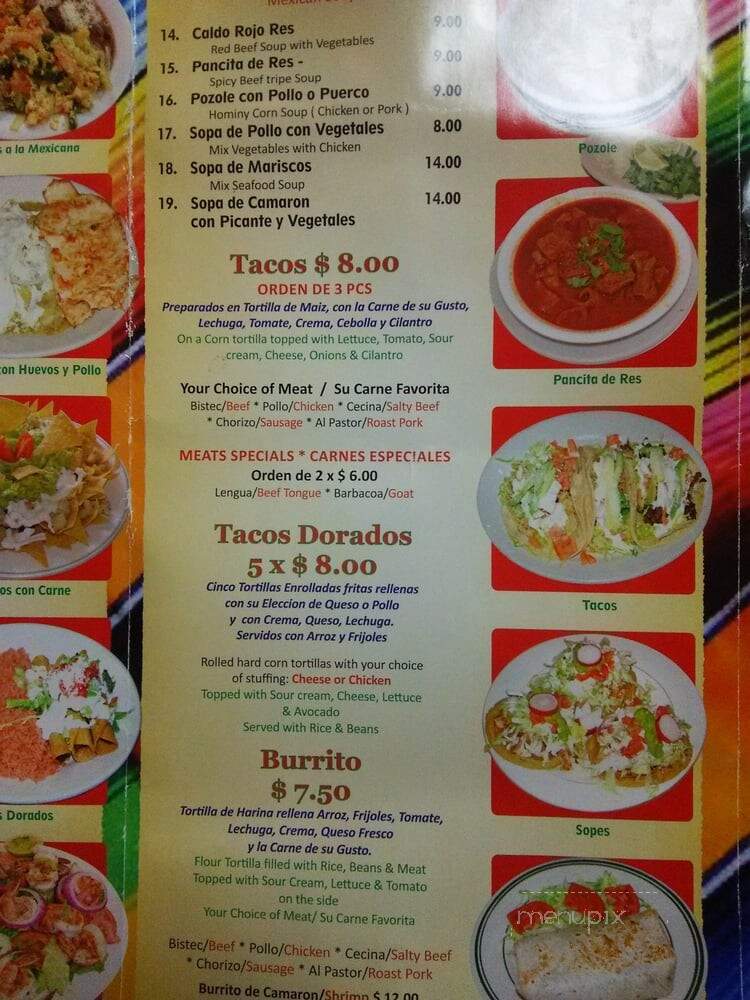 El Pitallito Mexican Restaurant - New York, NY menu_pic