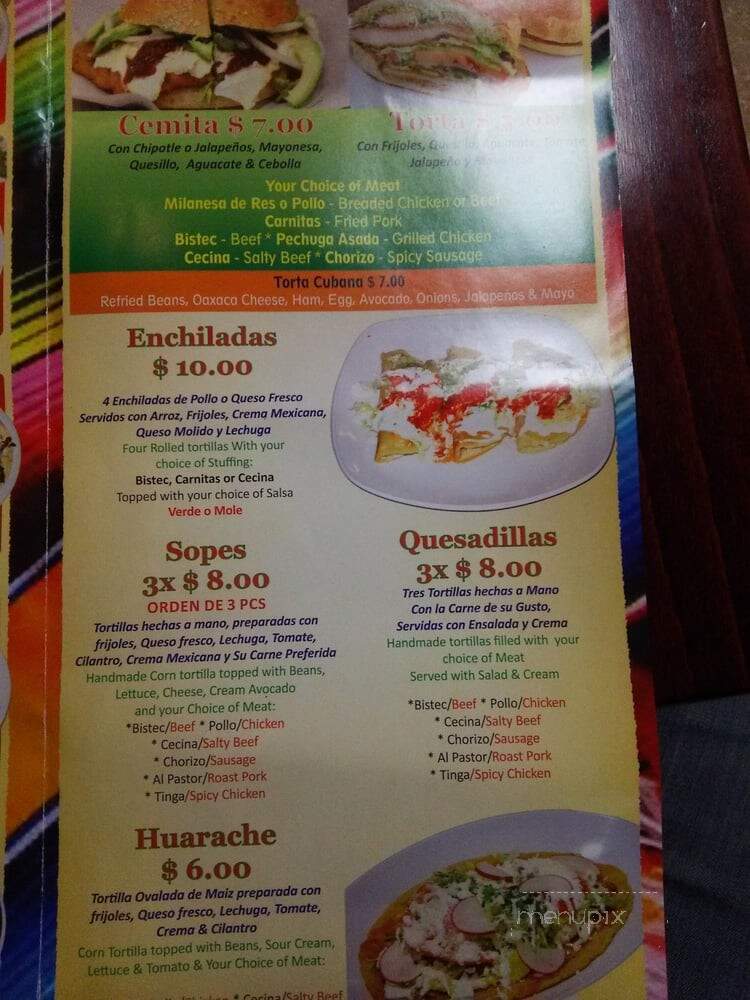 El Pitallito Mexican Restaurant - New York, NY menu_pic