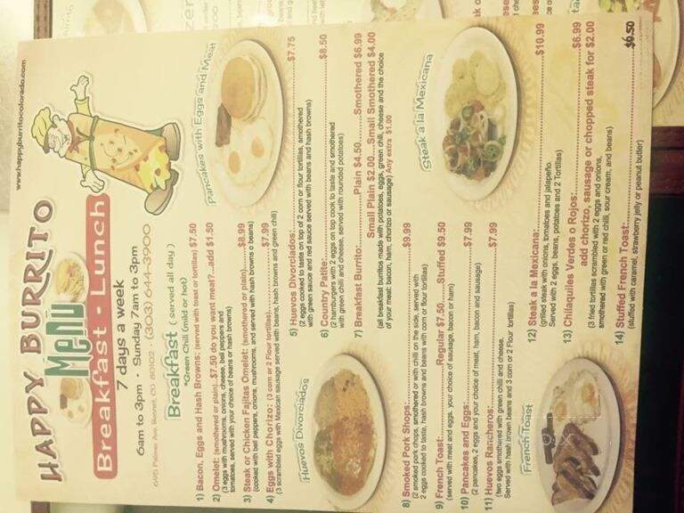 Happy Burrito Mexican Restaurant - Bennett, CO menu_pic
