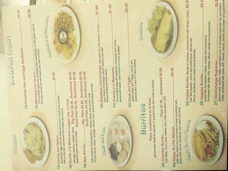 Happy Burrito Mexican Restaurant - Bennett, CO menu_pic
