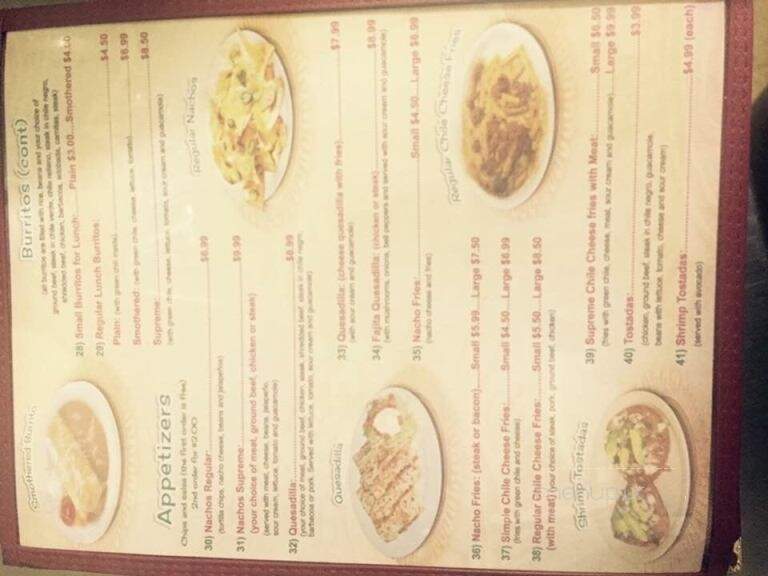 Happy Burrito Mexican Restaurant - Bennett, CO menu_pic